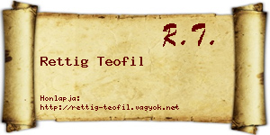 Rettig Teofil névjegykártya
